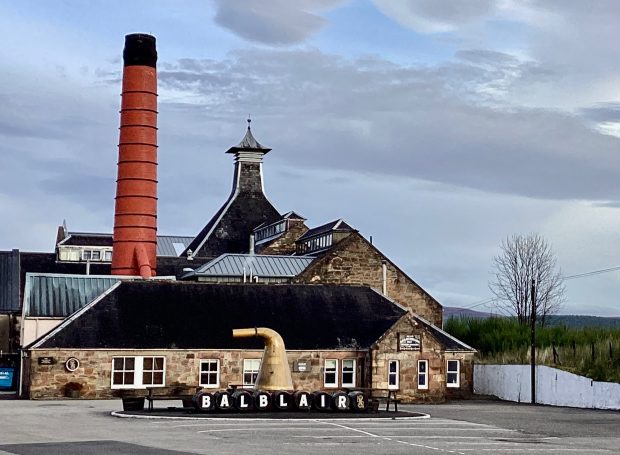 Courtyard at Balblair Distillery in the Scottish Highlands