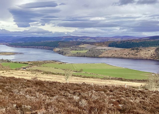 View from Struie Hill overlooking Dornoch Firth in the Scottish Highlands
